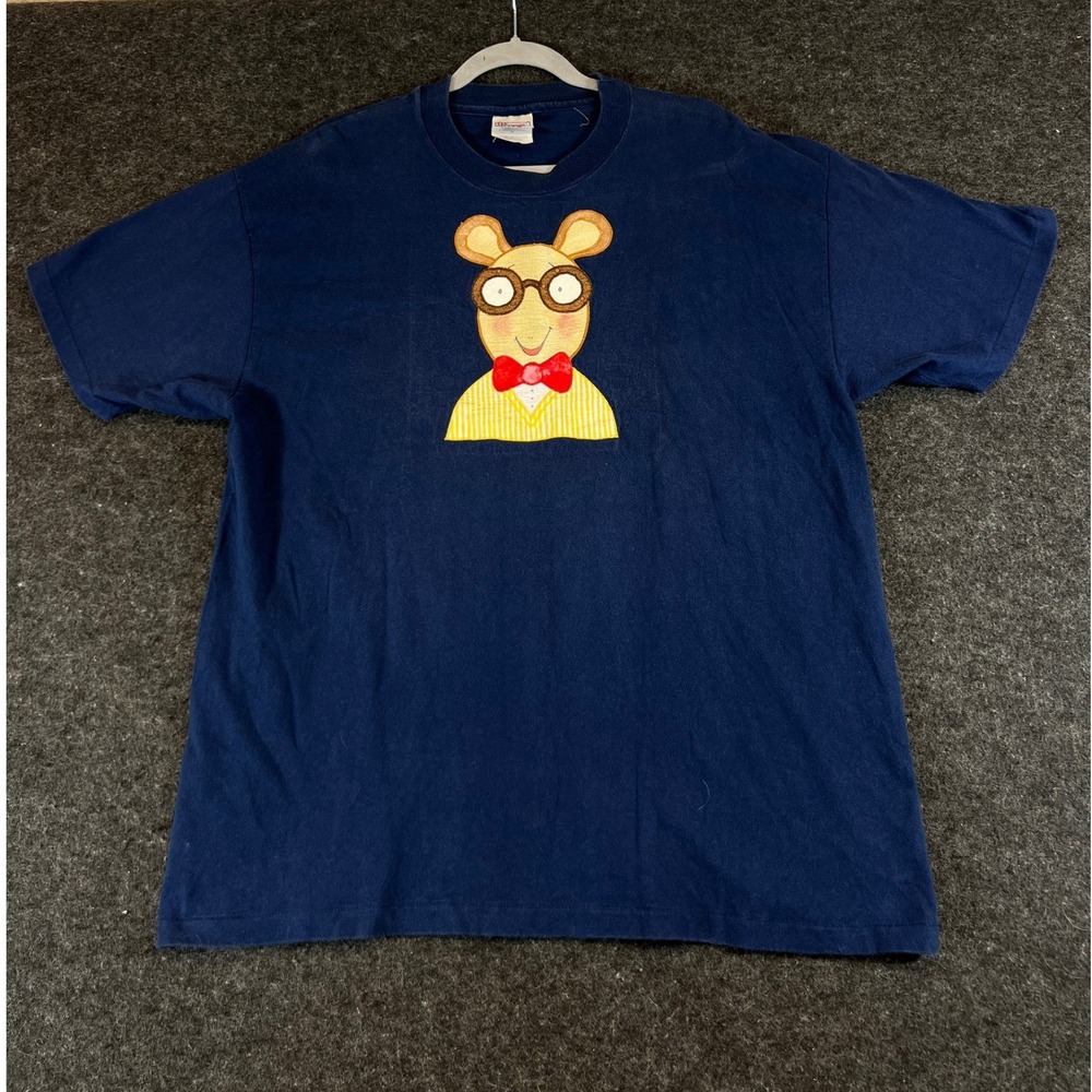 VINTAGE 90s Arthur The Aardvark Shirt Mens XL Blue Graphic Tee Single Stitch